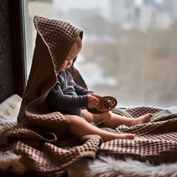 Полотенце - уголок вафельное «Крошка Я» Boho 120×120 см, хлопок 100%, мокко