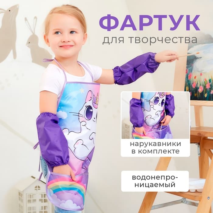 Фартук детский с нарукавниками «Этель. Котик», 49×39 см