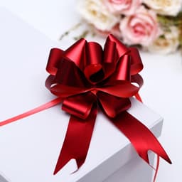 Подарочный бант - шар №3 металлик, красный, для упаковки подарков