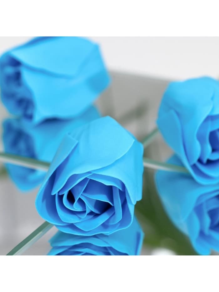 Мыльные розы, синие, набор 3 шт., в коробке