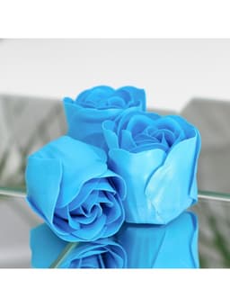 Мыльные розы, синие, набор 3 шт., в коробке