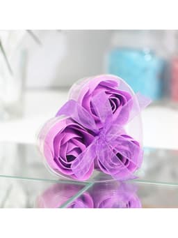 Мыльные розы, фиолетовые, набор 3 шт., в коробке