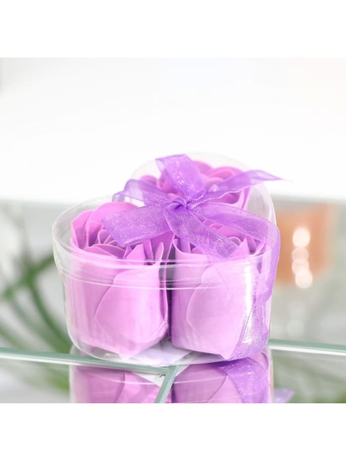 Мыльные розы, фиолетовые, набор 3 шт., в коробке