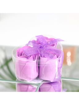 Мыльные розы, фиолетовые, набор 3 шт., в коробке