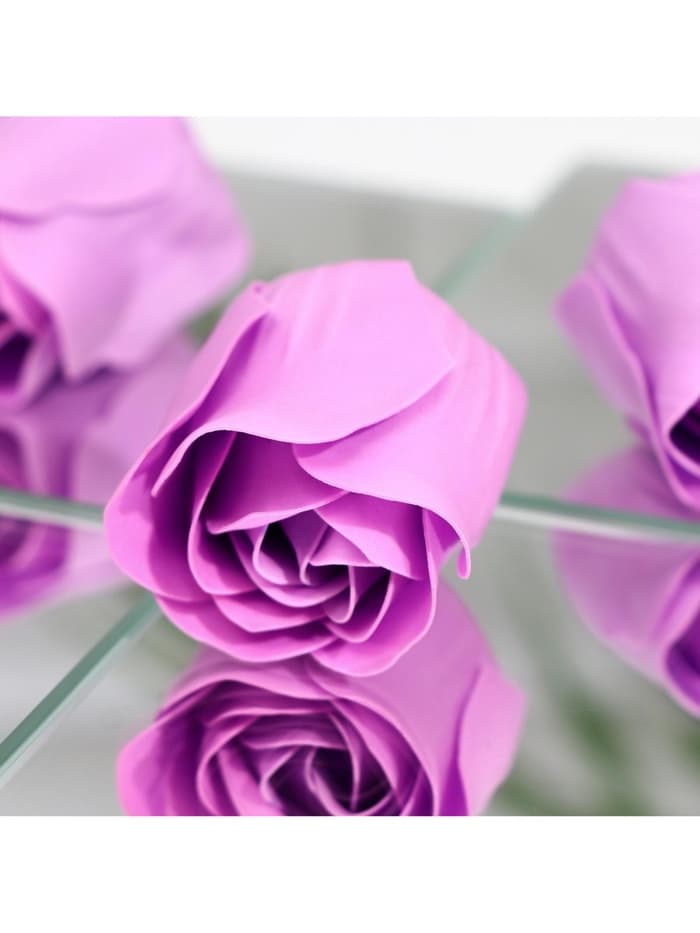 Мыльные розы, фиолетовые, набор 3 шт., в коробке