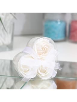 Мыльные розы, белые, набор 3 шт., в коробке