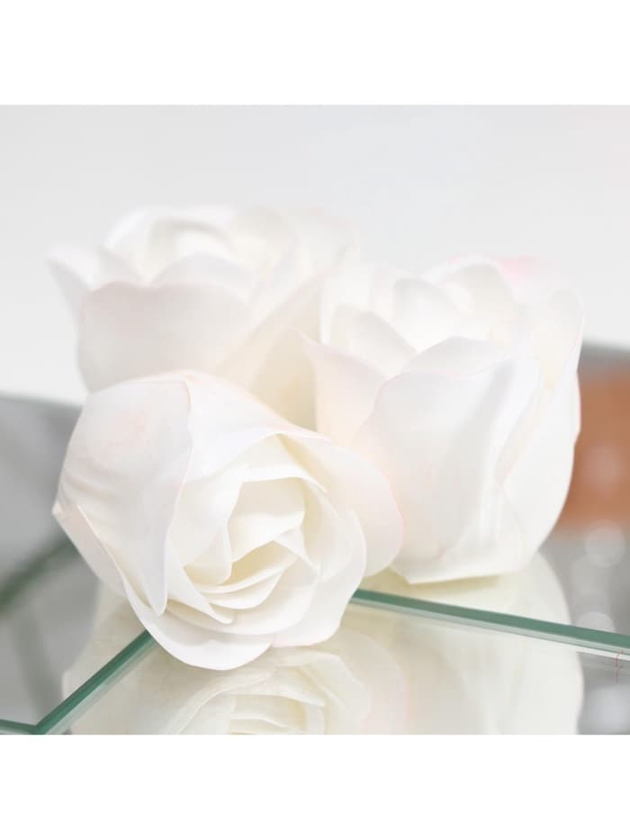 Мыльные розы, белые, набор 3 шт., в коробке