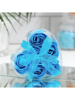 Мыльные розочки, синие, набор 6 шт., в коробке