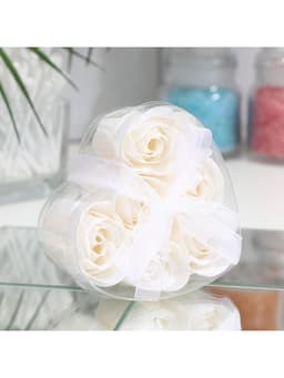 Мыльные розы, белые, набор 6 шт., в коробке