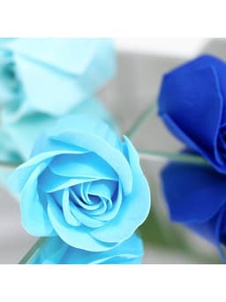 Мыльные розы, синие оттенки, набор 18 шт., в коробке