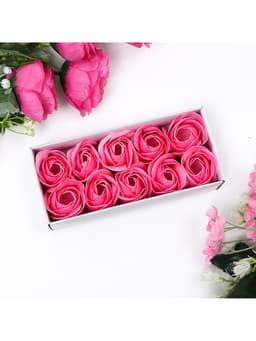 Мыльные розы в коробке, розовые, набор 10 шт., в коробке