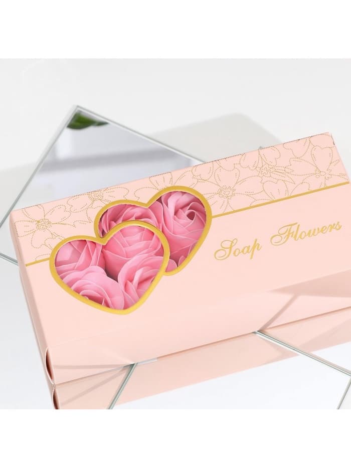 Мыльные розы в коробке, розовые, набор 10 шт., в коробке