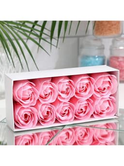 Мыльные розы в коробке, розовые, набор 10 шт., в коробке