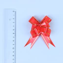 Подарочный Бант - бабочка №1.8 «Золотые полосы», красный, для упаковки подарков