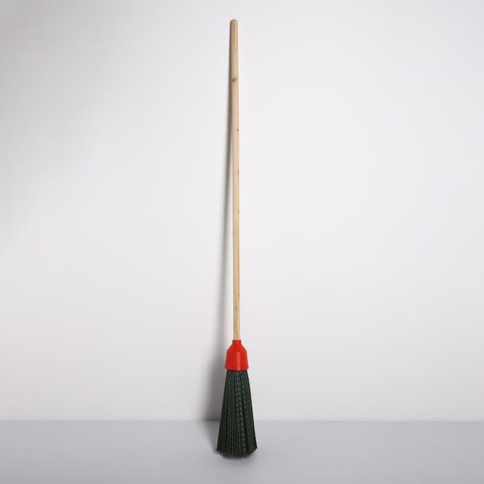 Метла полипропиленовая, с берёзовым черенком, бесфланцевая, МИКС