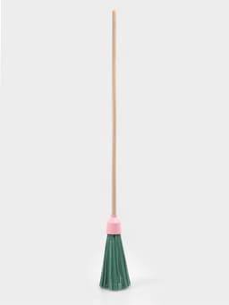 Метла полипропиленовая, с берёзовым черенком, бесфланцевая, МИКС