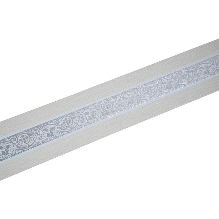 Декоративная планка «Грация», длина 350 см, ширина 7 см, цвет серебро/белёный дуб