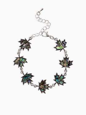 Браслет цепочка «Галиотис. Лист Клёна», L=17 см, + удлинитель 5 см, цвет серебро, разноцветный