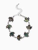 Браслет цепочка «Галиотис. Лист Клёна», L=17 см, + удлинитель 5 см, цвет серебро, разноцветный