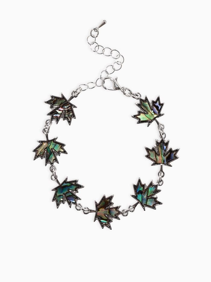 Браслет цепочка «Галиотис. Лист Клёна», L=17 см, + удлинитель 5 см, цвет серебро, разноцветный