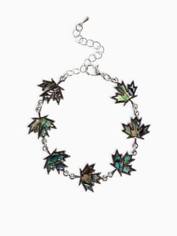 Браслет цепочка «Галиотис. Лист Клёна», L=17 см, + удлинитель 5 см, цвет серебро, разноцветный