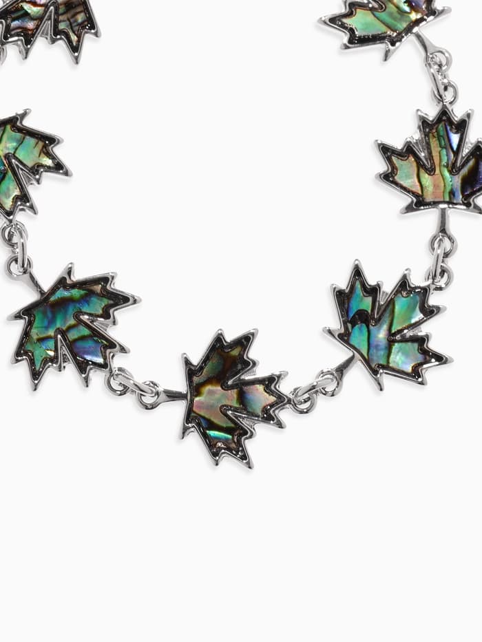 Браслет цепочка «Галиотис. Лист Клёна», L=17 см, + удлинитель 5 см, цвет серебро, разноцветный