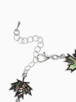 Браслет цепочка «Галиотис. Лист Клёна», L=17 см, + удлинитель 5 см, цвет серебро, разноцветный