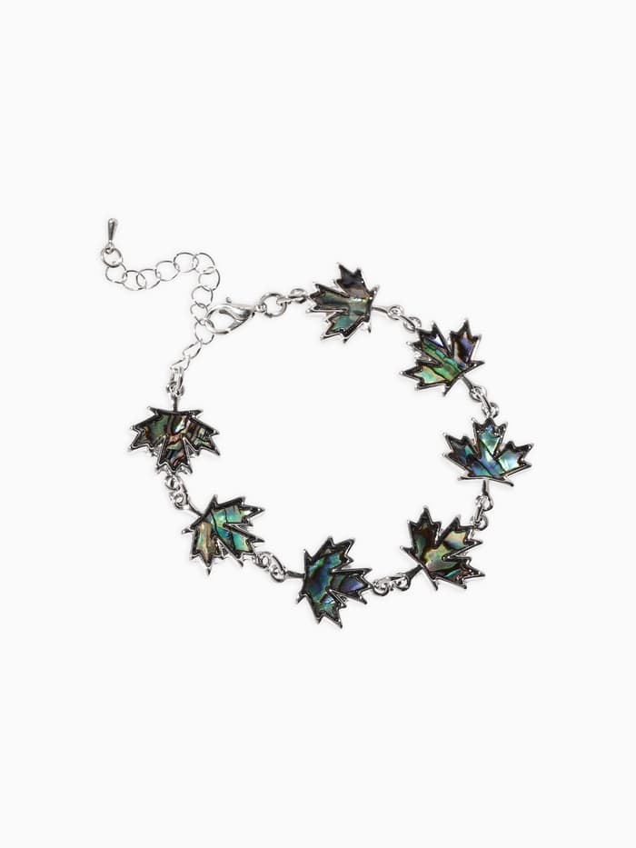 Браслет цепочка «Галиотис. Лист Клёна», L=17 см, + удлинитель 5 см, цвет серебро, разноцветный