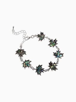 Браслет цепочка «Галиотис. Лист Клёна», L=17 см, + удлинитель 5 см, цвет серебро, разноцветный