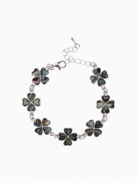 Браслет цепочка «Галиотис. Клевер», L=17 см, + удлинитель 5 см, цвет серебро, разноцветный