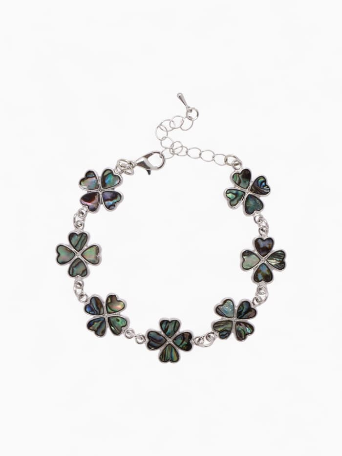 Браслет цепочка «Галиотис. Клевер», L=17 см, + удлинитель 5 см, цвет серебро, разноцветный