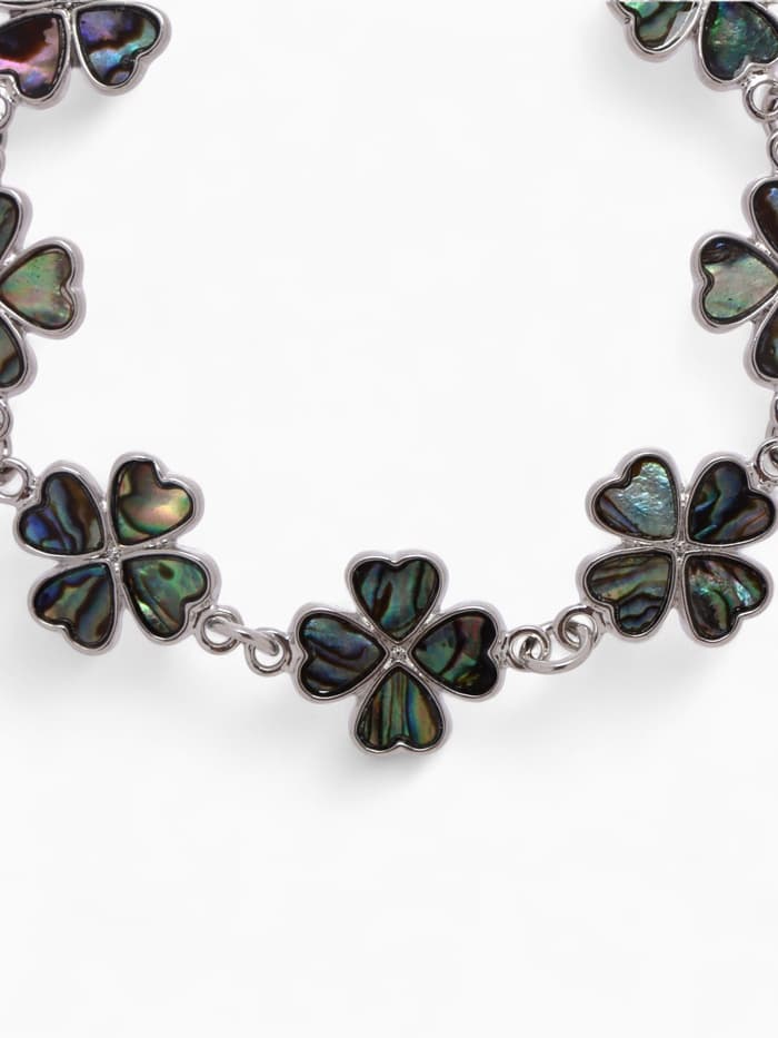 Браслет цепочка «Галиотис. Клевер», L=17 см, + удлинитель 5 см, цвет серебро, разноцветный