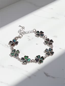 Браслет цепочка «Галиотис. Клевер», L=17 см, + удлинитель 5 см, цвет серебро, разноцветный