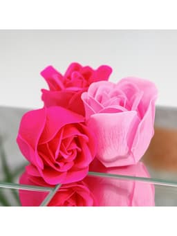 Мыльные розы, фуксия и розовые, набор 4 шт., в коробке