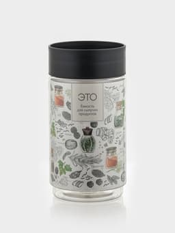 Ёмкость для сыпучих продуктов Asti, 1 л, прозрачный, крышка черная