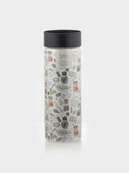 Ёмкость для сыпучих продуктов Asti, 1.5 л, d=9.2 см, h=27 см, пластик, прозрачная, крышка чёрная