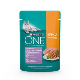 Влажный корм Purina One для кошек, курица/морковь, 75 г