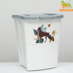 Контейнер для корма, 36 л, пластик, серый