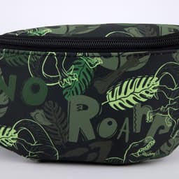 Сумка детская поясная «Динозавры», на молнии, наружный карман, зелёная