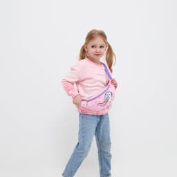 Сумка детская для девочки поясная «Единорог», на молнии, наружный карман, розовая