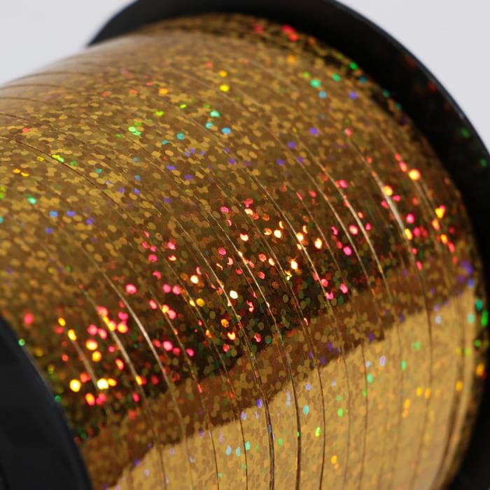 Лента упаковочная для декора, подарков и шаров, металлизированная, золотая, 5 мм × 225 м