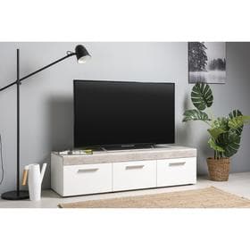 Тумба под ТВ «Петра 13.281», 1384×406×366 мм, цвет белый шагрень / милк софт МДФ