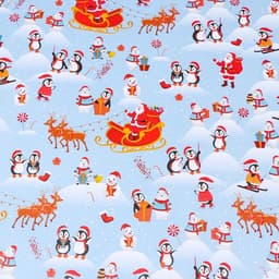 Бумага упаковочная новогодняя глянцевая «Рождество на Северном полюсе», 70×100 см, 1 лист