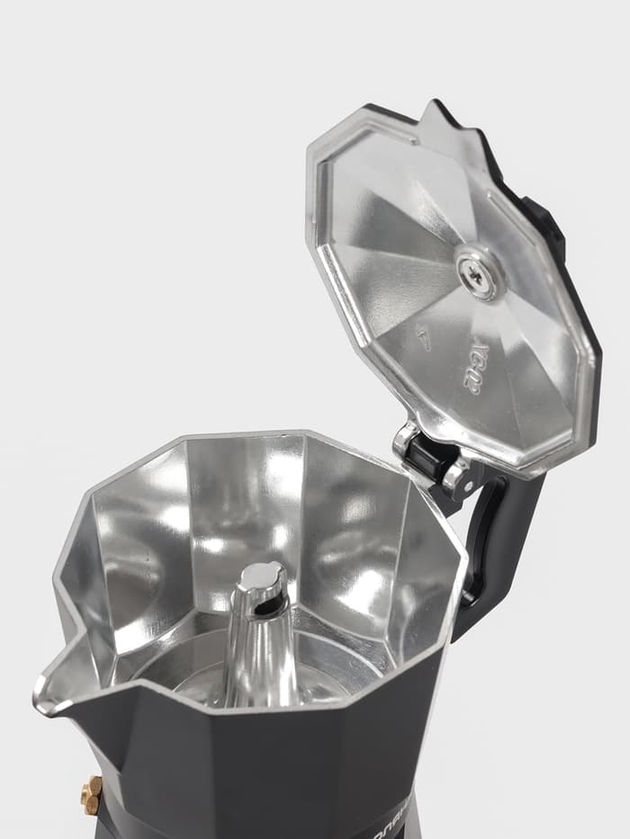 Кофеварка гейзерная Доляна Alum black, на 3 чашки, 150 мл, алюминий, чёрная