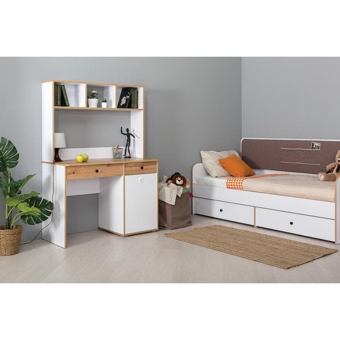 Стол письменный «Вуди 12.42», 1100×527×784 мм, цвет белый/дуб золотой