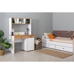 Стол письменный «Вуди 12.42», 1100×527×784 мм, цвет белый/дуб золотой