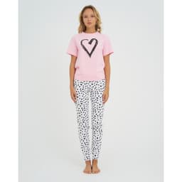 Пижама женская (футболка, брюки) KAFTAN Heart, размер 48-50