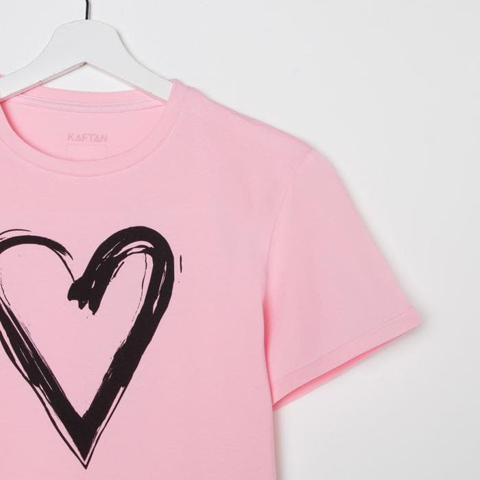 Пижама женская (футболка, брюки) KAFTAN Heart, размер 48-50