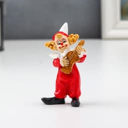 Фигурка полистоун «Клоун с гитарой», красный, 7×3×4.3 см