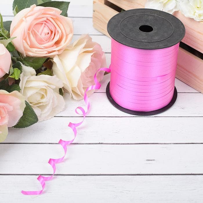 Лента упаковочная розовая, микс, 5 мм × 225 м